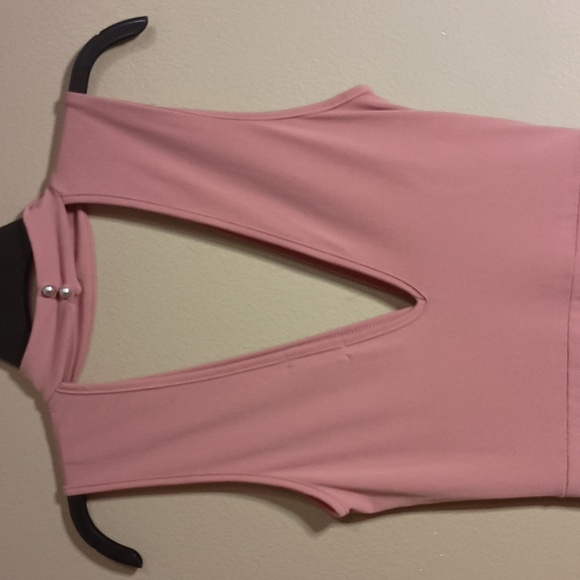 Fashion Nova Pink Vee Neck Body Con Dress - Picture 4 of 7